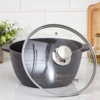 Кастрюля &laquo;Гранит Star&raquo;, 5 л, d=26 см, h=13 см, антипригарное покрытие, тёмно-синий