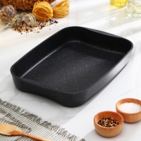 Противень, 36,5×26×5,5 см, антипригарное покрытие, цвет тёмный мрамор Противень, 36,5×26×5,5 см, антипригарное покрытие, цвет тёмный мрамор