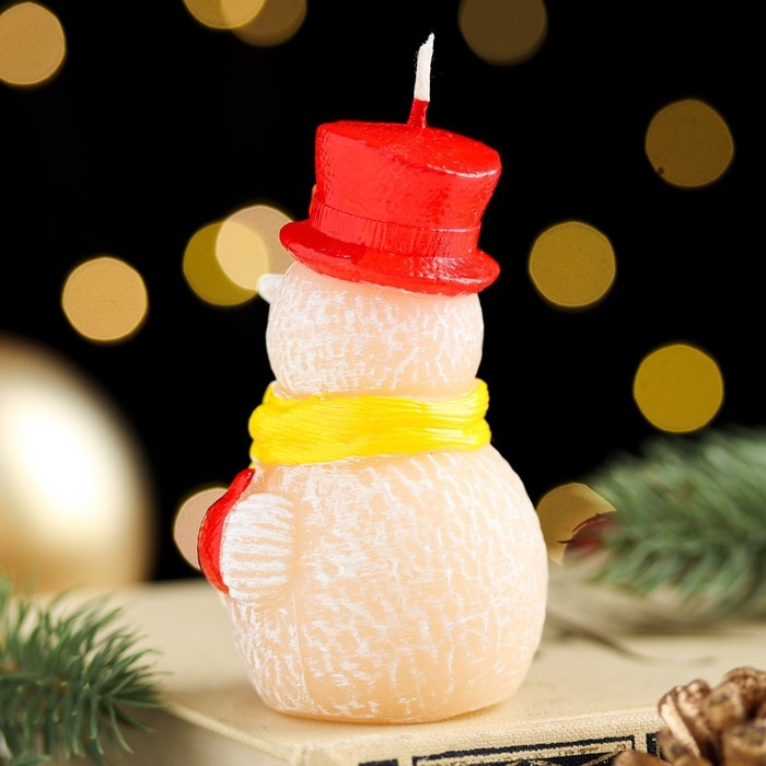 Свеча декоративная "Игрушечный снеговик", 4,9х4,х8 см