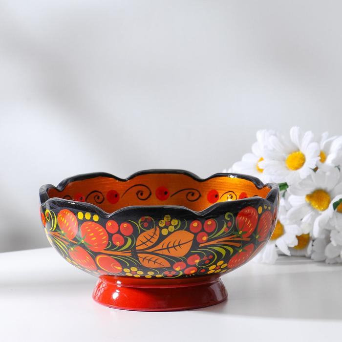 Салатник, резной, 15-16×7 см, хохлома Салатник, резной, 15-16×7 см, хохлома