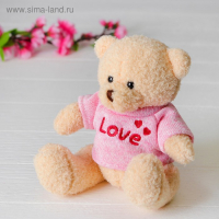 Мягкая игрушка &laquo;Медведь&raquo;, 20 см, кофточка с надписью, цвета МИКС