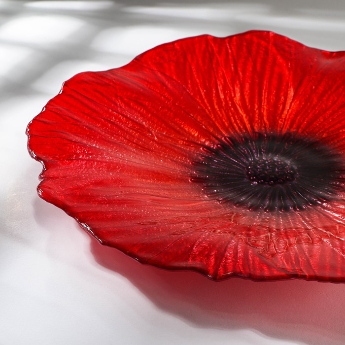 Блюдо &laquo;Маки&raquo;, d=28 см, цвет красный