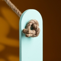 Кашпо деревянное 25.5&times;15&times;30 см "Аром", ручка канат, Мятный