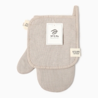 Набор кухонный  Этель Calm: варежка 20х27 см, прихватка 19х19 см, 100% хлопок, 250 г/м2
