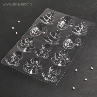 Форма для шоколада новогодняя &laquo;Рождество&raquo;, 12 ячеек, 15&times;8 см, цвет прозрачный