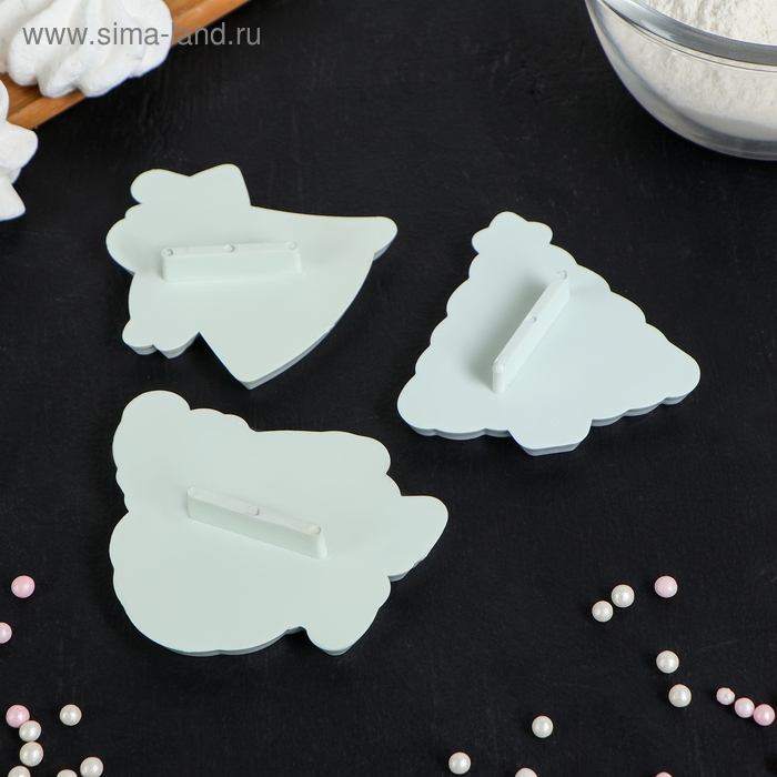 Набор плунжеров новогодний Доляна «Новый год», 3 шт, цвет белый Набор плунжеров новогодний Доляна «Новый год», 3 шт, цвет белый