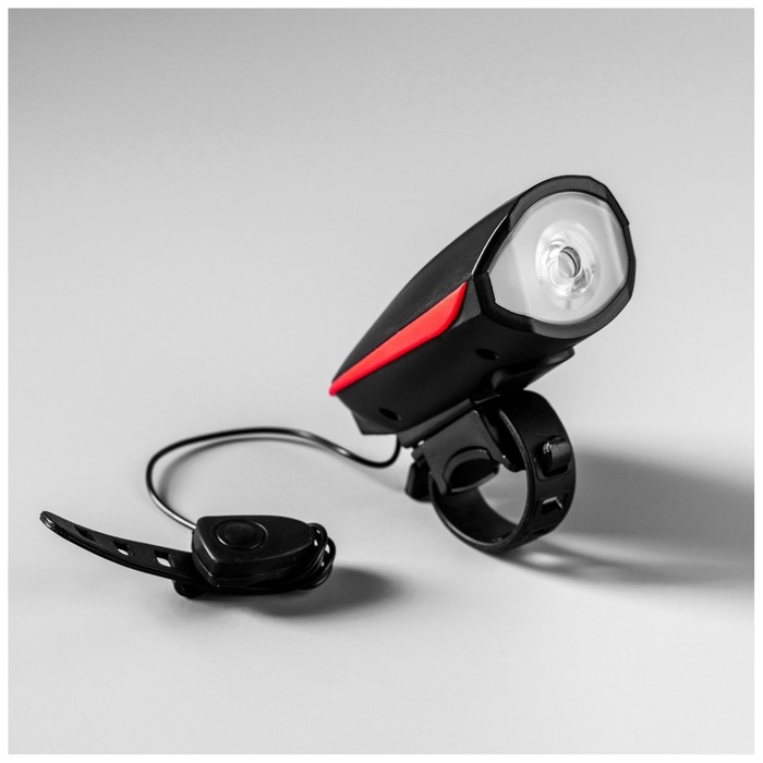 Фонарь велосипедный передний с сигналом, 300 люмен, usb, 1200mAH, цвет красный Фонарь велосипедный передний с сигналом, 300 люмен, usb, 1200mAH, цвет красный