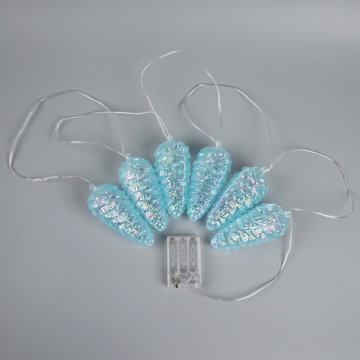 Гирлянда &laquo;Нить-грозди&raquo; 230 см, нить прозрачная, &laquo;Шишки&raquo;, 30 LED, 4.5 В, батарейки ААх3 (нет в комплекте), свечение тёплое белое