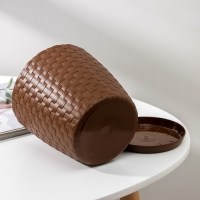 Горшок для цветов с поддоном «Ротанг», 2 л, цвет тёмно-коричневый Горшок для цветов с поддоном «Ротанг», 2 л, цвет тёмно-коричневый