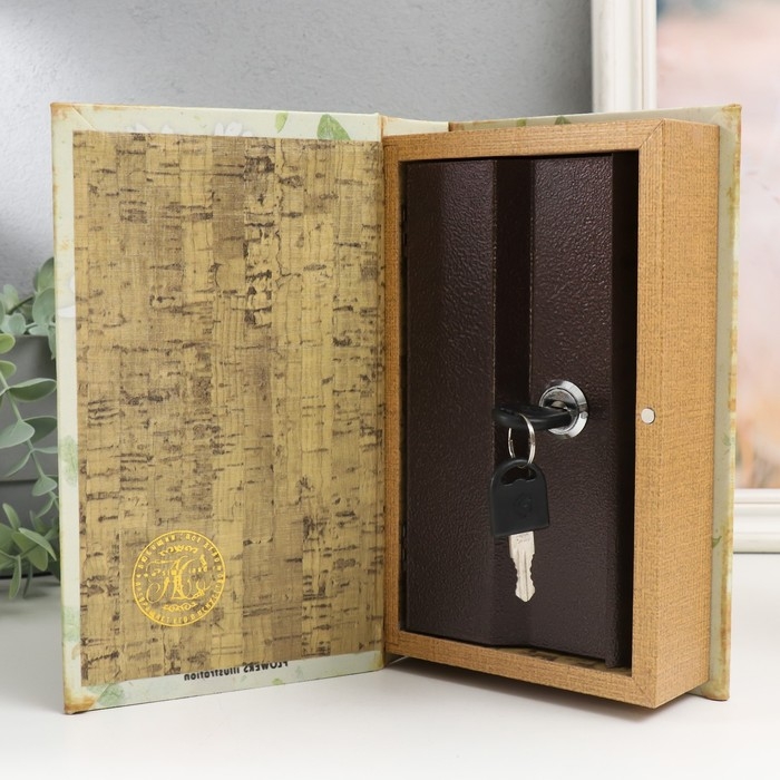 Сейф-книга дерево кожзам "Ромашки в вазе" 21х13х5 см