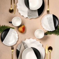 Тарелка керамическая &laquo;Снежные горы&raquo;, 27 см, цвет чёрно-белый