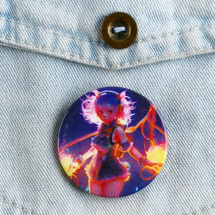 Значок металлический аниме , набор &laquo;Неон&raquo;, d=38 мм, 4 шт.