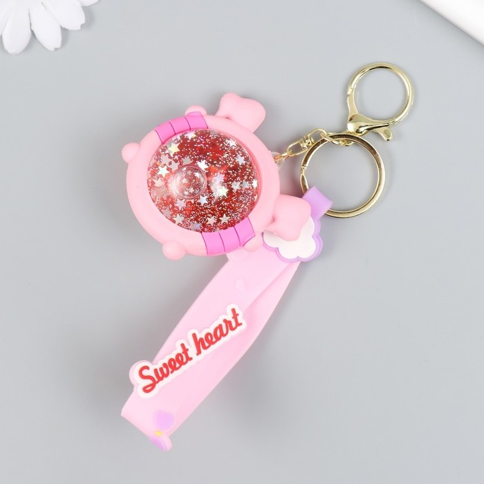 Брелок резина Брелок резина "Шарик-свинка" с браслетом и карабином, розовый 4х6,5х5,5 см