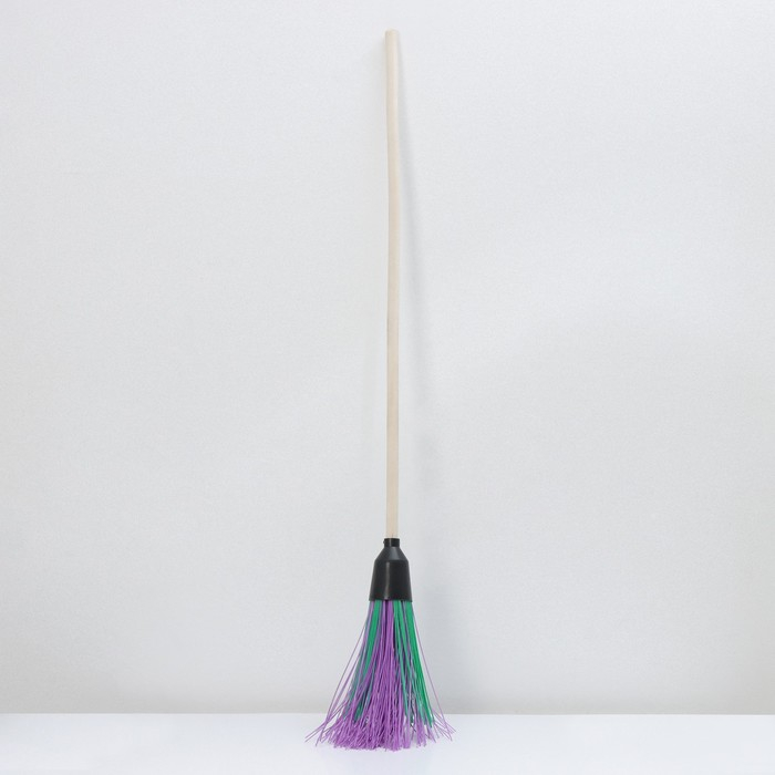 Метла полипропиленовая, круглая, наборная &laquo;Стандарт&raquo;, с черенком, 4 кольца, цвет МИКС
