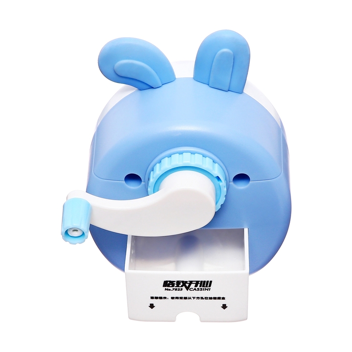 Точилка механическая с контейнером, Ушки синий/белый Точилка механическая с контейнером, Ушки синий/белый