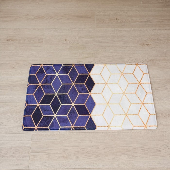 Набор ковриков для ванной и туалета Доляна «Геометрия», 2 шт: 40×45, 45×75 см Набор ковриков для ванной и туалета Доляна «Геометрия», 2 шт: 40×45, 45×75 см