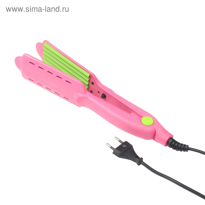 Щипцы-гофре Luazon LW-48, 50 Вт, керамическое покрытие, 100х45 мм, до 180 &deg;C, розовые