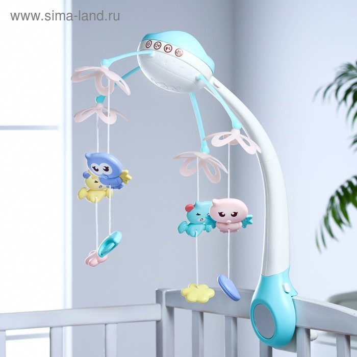 Мобиль музыкальный на кроватку &laquo;Нежные птички&raquo;, с ночником + пульт, цвет МИКС