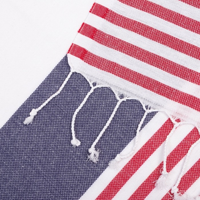 Пештемаль для пляжа, бани, сауны &laquo;Фортуна&raquo; 100х180 см, синий