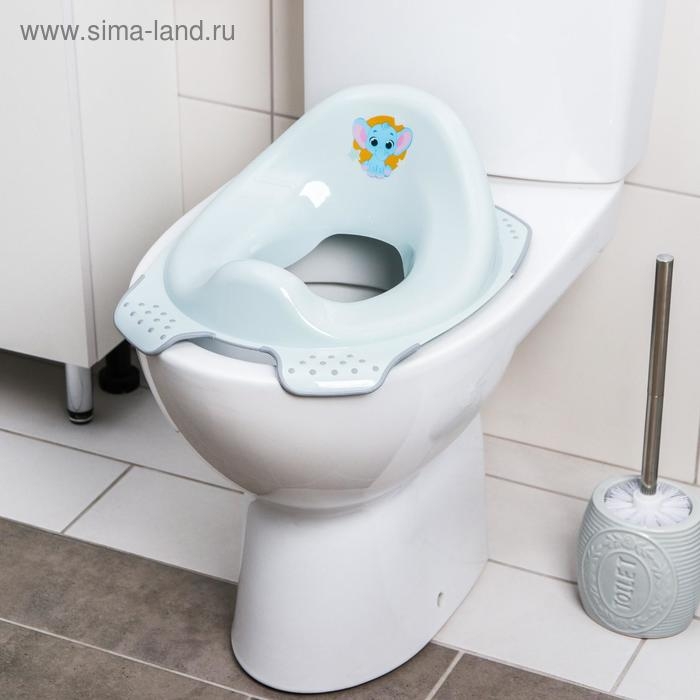 Детская накладка - сиденье на унитаз &laquo;Слоник&raquo; антискользящая, цвет голубой