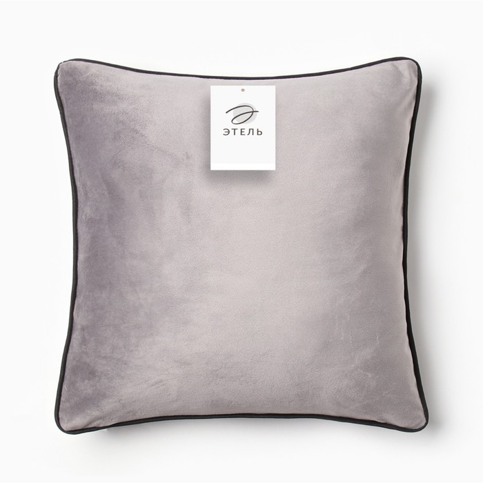Наволочка декоративная Этель &laquo;Кант&raquo;, 45х45, цвет серый, велюр (100% пэ)