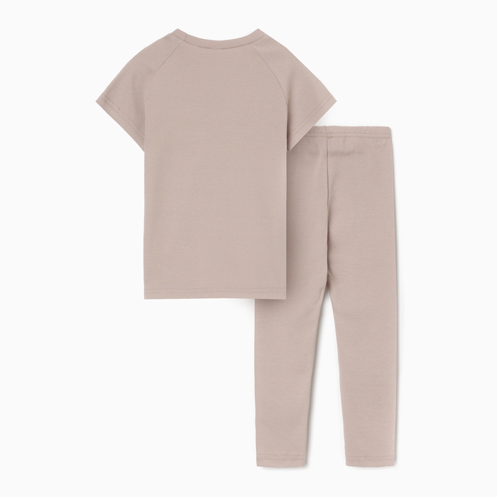 Комплект для девочки (майка и велосипедки) MINAKU, цвет бежевый, рост 134 см Комплект для девочки (майка и велосипедки) MINAKU, цвет бежевый, рост 134 см