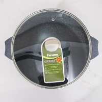 Казан &laquo;Гранит&raquo;, 6 л, стеклянная крышка, литые ручки, антипригарное покрытие, цвет серый