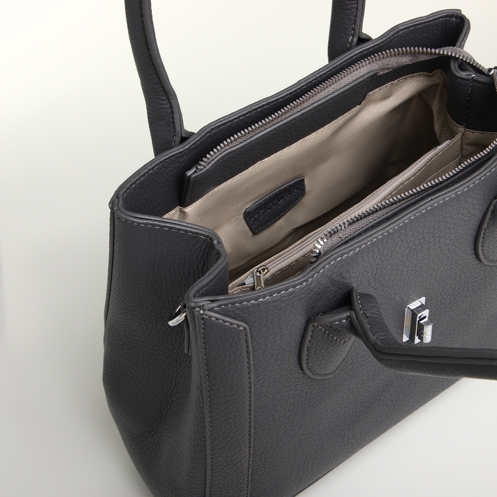 Сумка женская на молнии, TEXTURA, средний размер, цвет серый Сумка женская на молнии, TEXTURA, средний размер, цвет серый