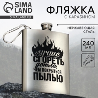 Фляжка с карабином &laquo;Лучше сгореть дотла&raquo;, 240 мл