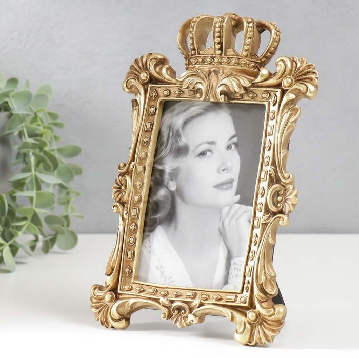Фоторамка полистоун 10х15 см "Корона императора" золото 23х15 см