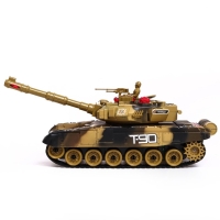 Танк радиоуправляемый Т90, с аккумулятором, свет и звук, цвет коричневый Танк радиоуправляемый Т90, с аккумулятором, свет и звук, цвет коричневый