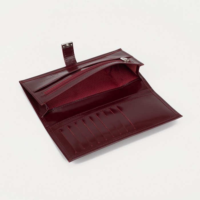 Кошелёк женский на кнопке, цвет бордовый