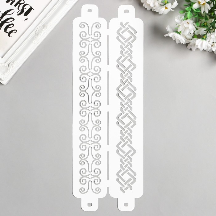 Трафарет бордюрный пластиковый Трафарет бордюрный пластиковый "Узор" пластик, 11х32 см