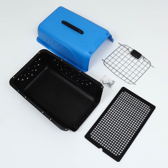 Переноска для животных пластиковая с металлической дверью 47 х 30 х 35 см, вес до 12 кг, голубая 9 Переноска для животных пластиковая с металлической дверью 47 х 30 х 35 см, вес до 12 кг, голубая 9