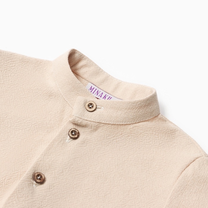 Комплект для мальчика (рубашка, шорты) MINAKU, цвет бежевый, рост 68-74