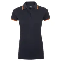 Рубашка поло женская Pasadena Women 200 с контрастной отделкой, темно-синяя (navy) с неоново-оранжевым, размер L Рубашка поло женская Pasadena Women 200 с контрастной отделкой, темно-синяя (navy) с неоново-оранжевым, размер L