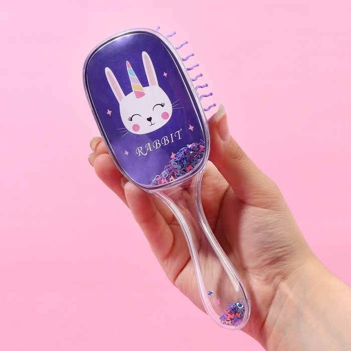 Расчёска массажная, широкая, 6 × 18 см, цвет фиолетовый Расчёска массажная, широкая, 6 × 18 см, цвет фиолетовый