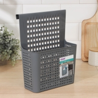 Корзина для хранения навесная на дверцу &laquo;Лофт&raquo;, 24,5&times;9,5&times;31,5 см, цвет серый