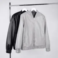 Бомбер из искусственной кожи Univer, черный, размер M/L Бомбер из искусственной кожи Univer, черный, размер M/L