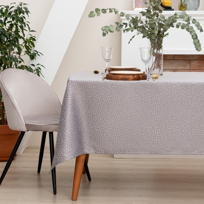 Скатерть Этель "Grey" цв.серый, 142*283 +/-3 см, 115 &plusmn;10 гр,100% п/э