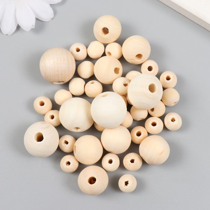 Набор деревянных неокрашенных бусин МИКС-1 (10,15,18 мм) 30гр Набор деревянных неокрашенных бусин МИКС-1 (10,15,18 мм) 30гр