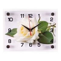 Часы настенные, интерьерные "Белая роза", бесшумные, 20 х 25 см, АА Часы настенные, интерьерные "Белая роза", бесшумные, 20 х 25 см, АА
