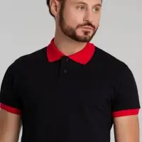 Рубашка поло Prince 190 черная с красным, размер XS