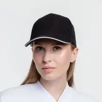 Бейсболка Classic, черная с белым кантом Бейсболка Classic, черная с белым кантом