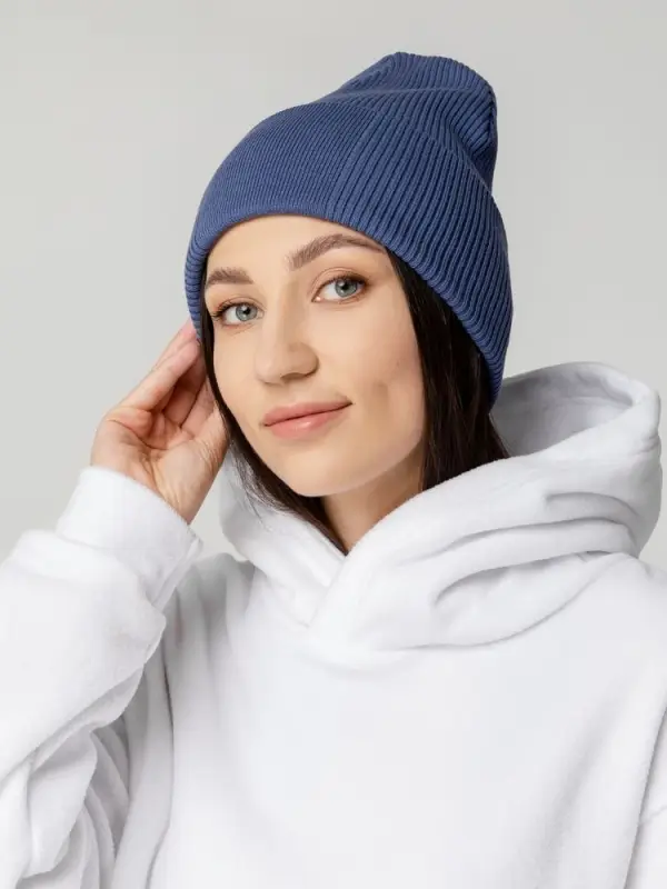 Шапка Real Rib, синяя (черника)