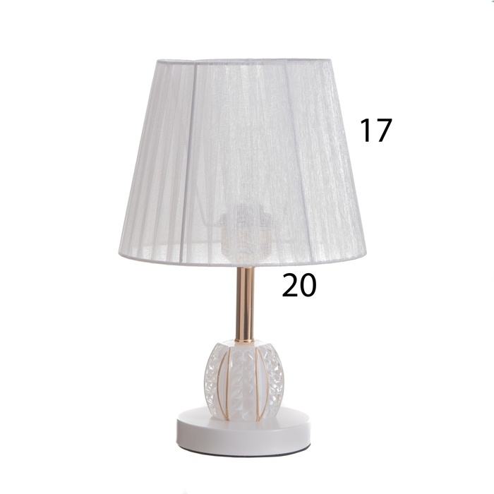 Лампа настольная Лампа настольная "Клаудия" 1х40Вт Е27 1х5Вт LED белый/прозрачный 21х21х34см