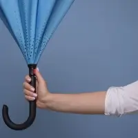 Зонт наоборот Style, трость, сине-голубой