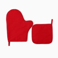 Набор кух.Этель New year collection,цв.красный, варежка-прихватка18х29 см,прихватка19х19 см,