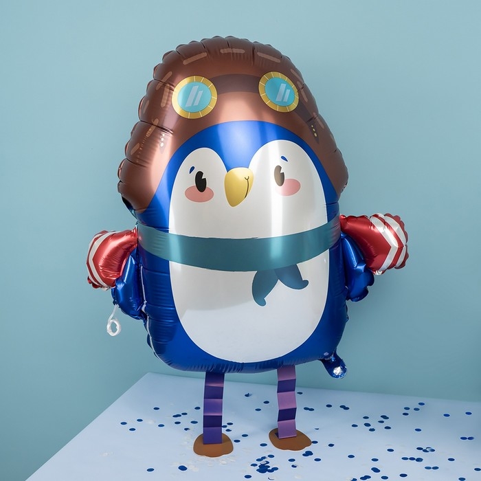 Шар фольгированный 36" &laquo;Пингвинёнок Лётчик&raquo;, ходячая фигура