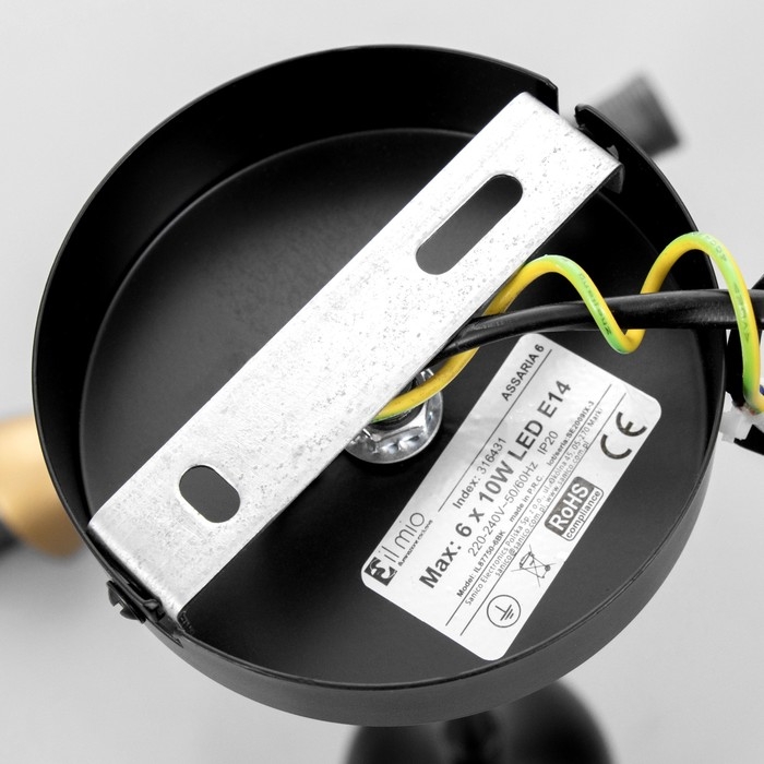 Основание для люстры лофт 6х60Вт Е14 черный Основание для люстры лофт 6х60Вт Е14 черный